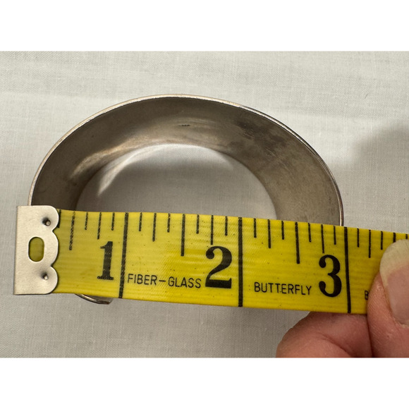 Sterling Silver 925 Dot Wide Cuff Bracelet Dotted 52 Grams Large Modernist - Picture 7 of 11